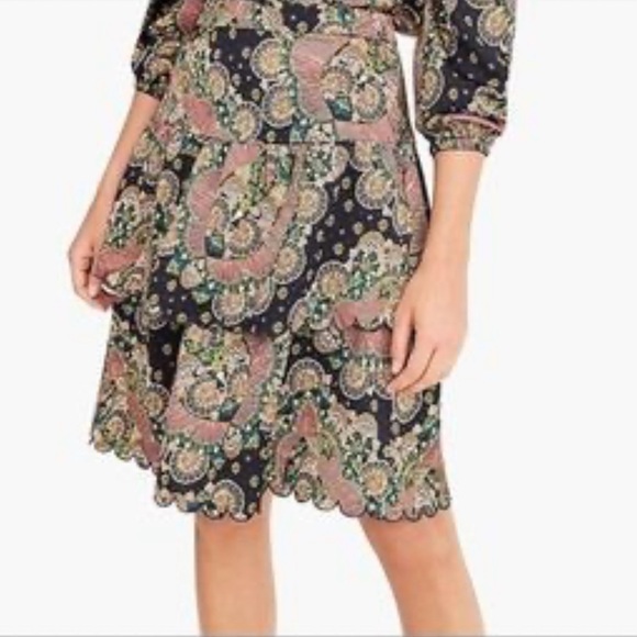 Point Sur (J.Crew) Tiered Scalloped Hem Skirt - Picture 10 of 11